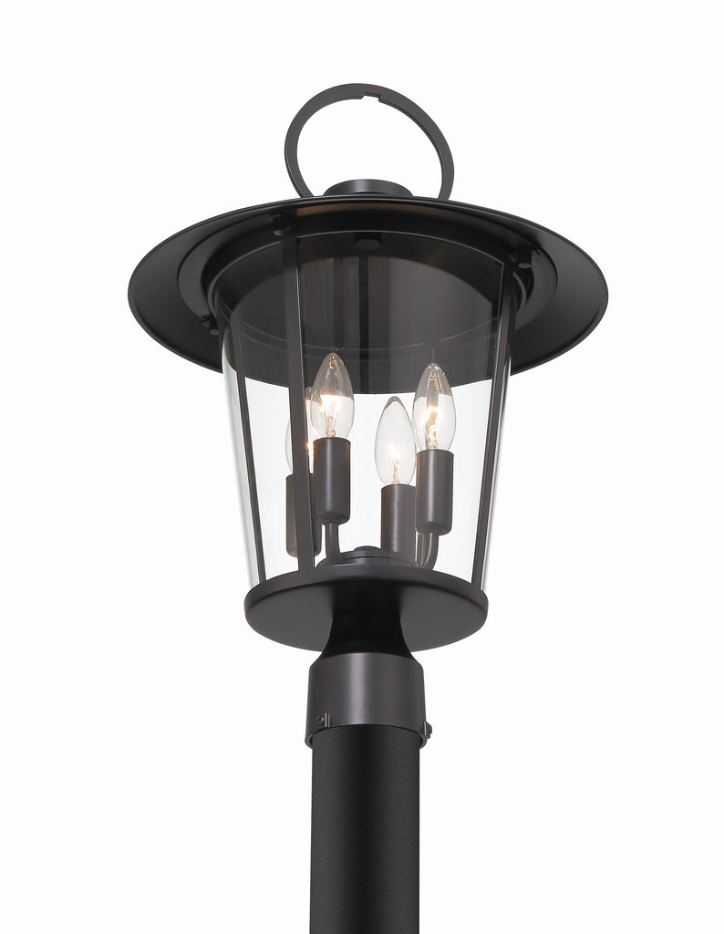 Andover 4 Light Matte Black Outdoor Post Exterior Crystorama