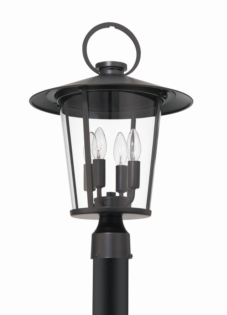 Andover 4 Light Matte Black Outdoor Post Exterior Crystorama