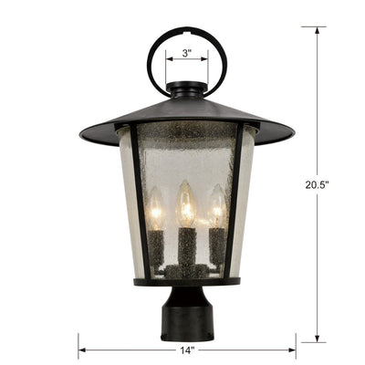 Andover 4 Light Matte Black Outdoor Post Exterior Crystorama