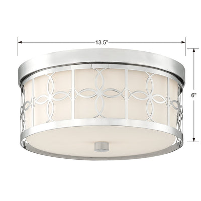 Anniversary 2 Light Polished Nickel Flush Mount Semi Flush Crystorama