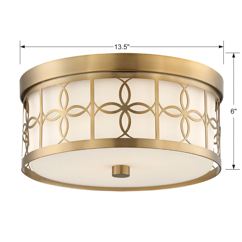 Anniversary 2 Light Vibrant Gold Flush Mount Semi Flush Crystorama