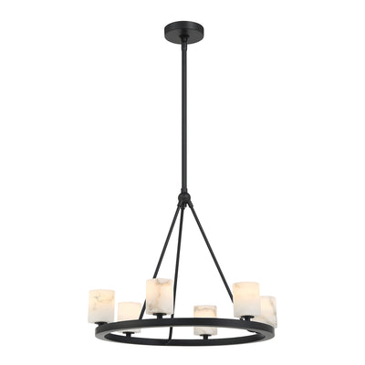 Aragon 6 Light Matte Black Chandelier Chandelier Crystorama