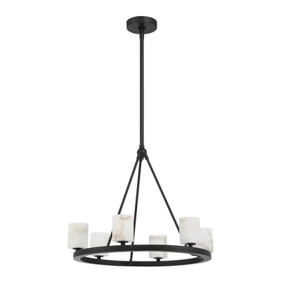 Aragon 6 Light Matte Black Chandelier Chandelier Crystorama