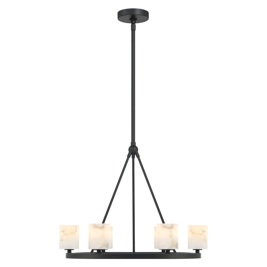 Aragon 6 Light Matte Black Chandelier Chandelier Crystorama