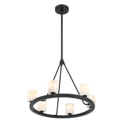 Aragon 6 Light Matte Black Chandelier Chandelier Crystorama