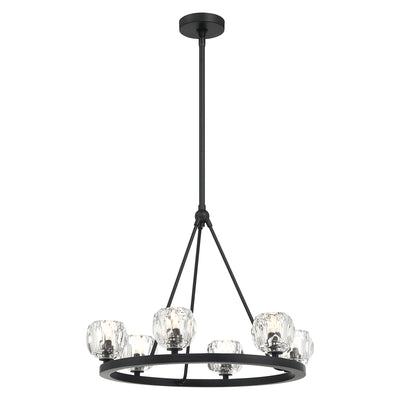 Aragon 6 Light Matte Black Chandelier Chandelier Crystorama