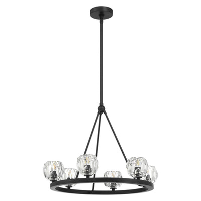 Aragon 6 Light Matte Black Chandelier Chandelier Crystorama