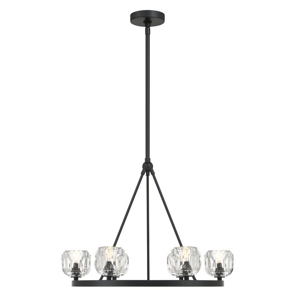 Aragon 6 Light Matte Black Chandelier Chandelier Crystorama