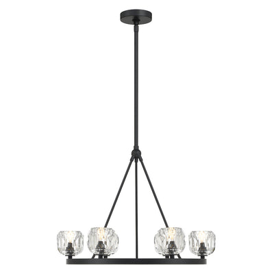 Aragon 6 Light Matte Black Chandelier Chandelier Crystorama