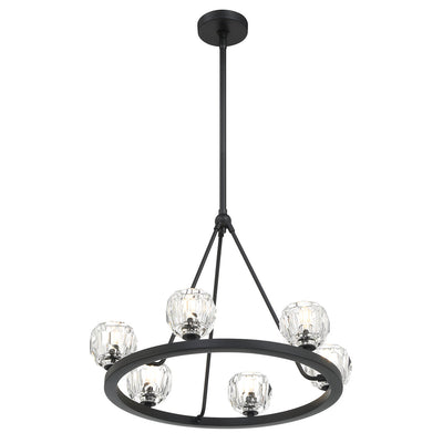 Aragon 6 Light Matte Black Chandelier Chandelier Crystorama