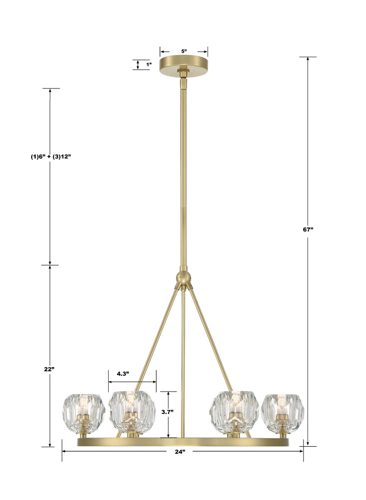 Aragon 6 Light Soft Brass Chandelier Chandelier Crystorama