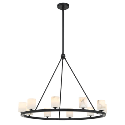 Aragon 10 Light Matte Black Chandelier Chandelier Crystorama