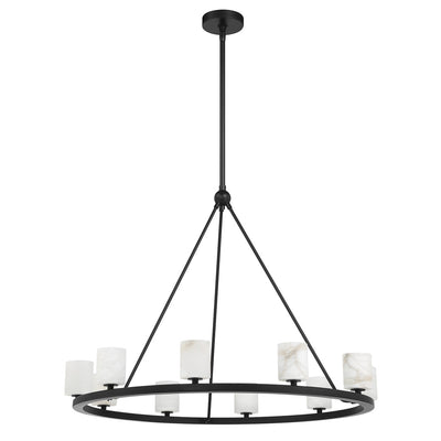 Aragon 10 Light Matte Black Chandelier Chandelier Crystorama