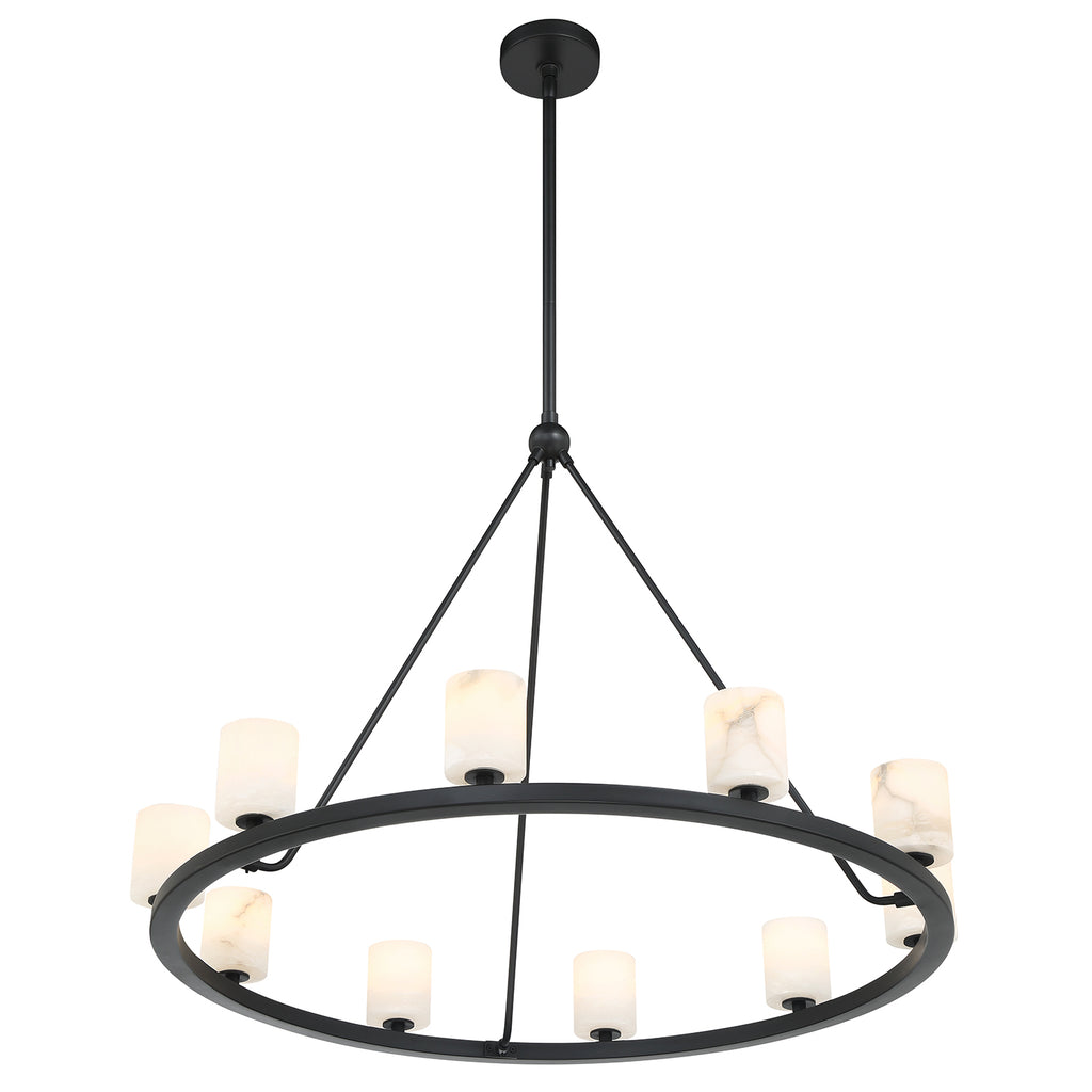 Aragon 10 Light Matte Black Chandelier Chandelier Crystorama