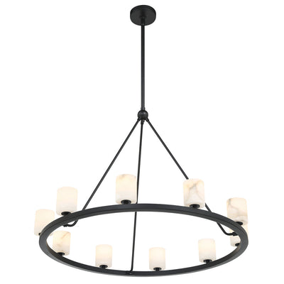 Aragon 10 Light Matte Black Chandelier Chandelier Crystorama