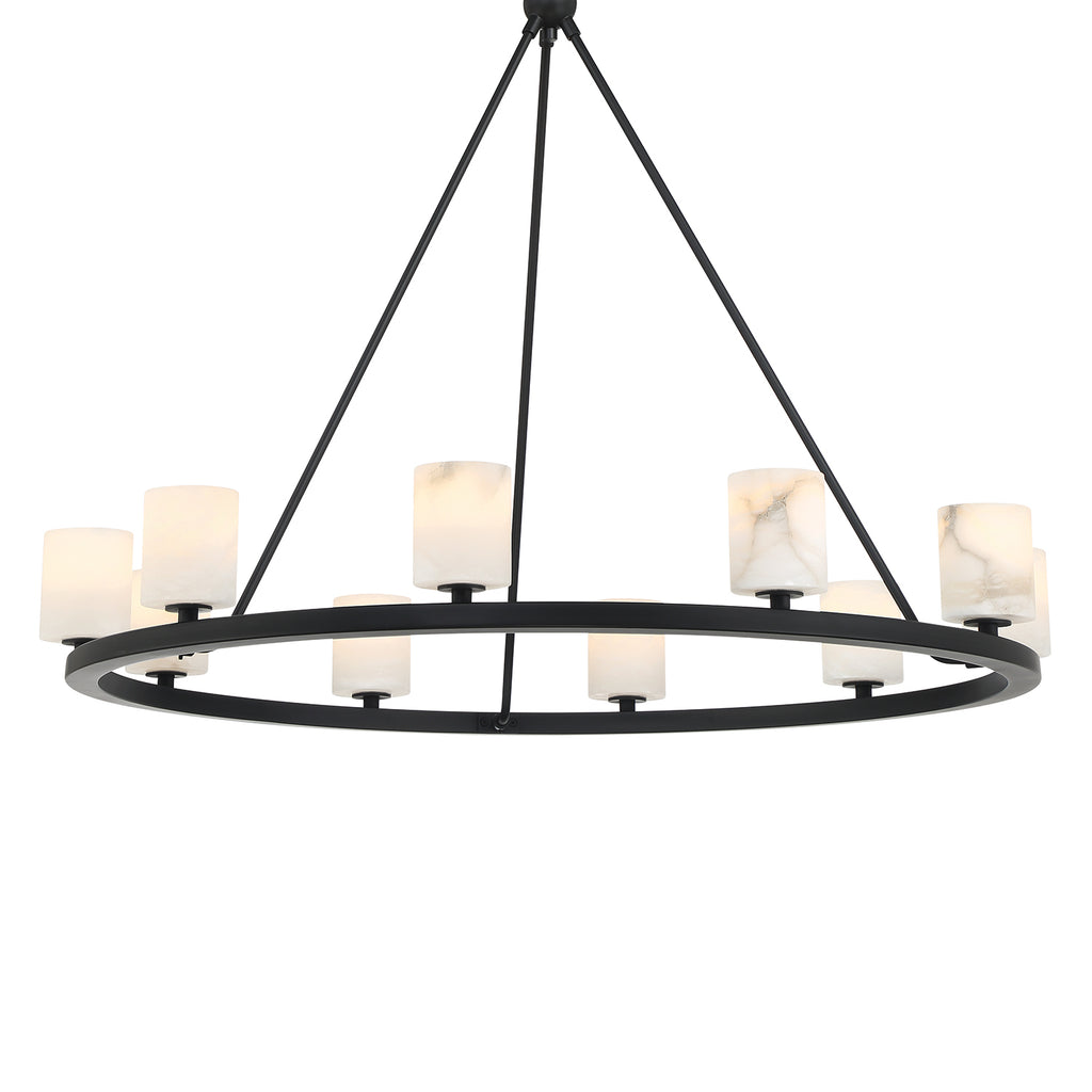 Aragon 10 Light Matte Black Chandelier Chandelier Crystorama