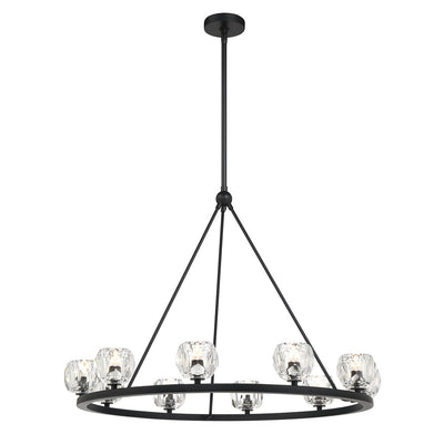 Aragon 10 Light Matte Black Chandelier Chandelier Crystorama