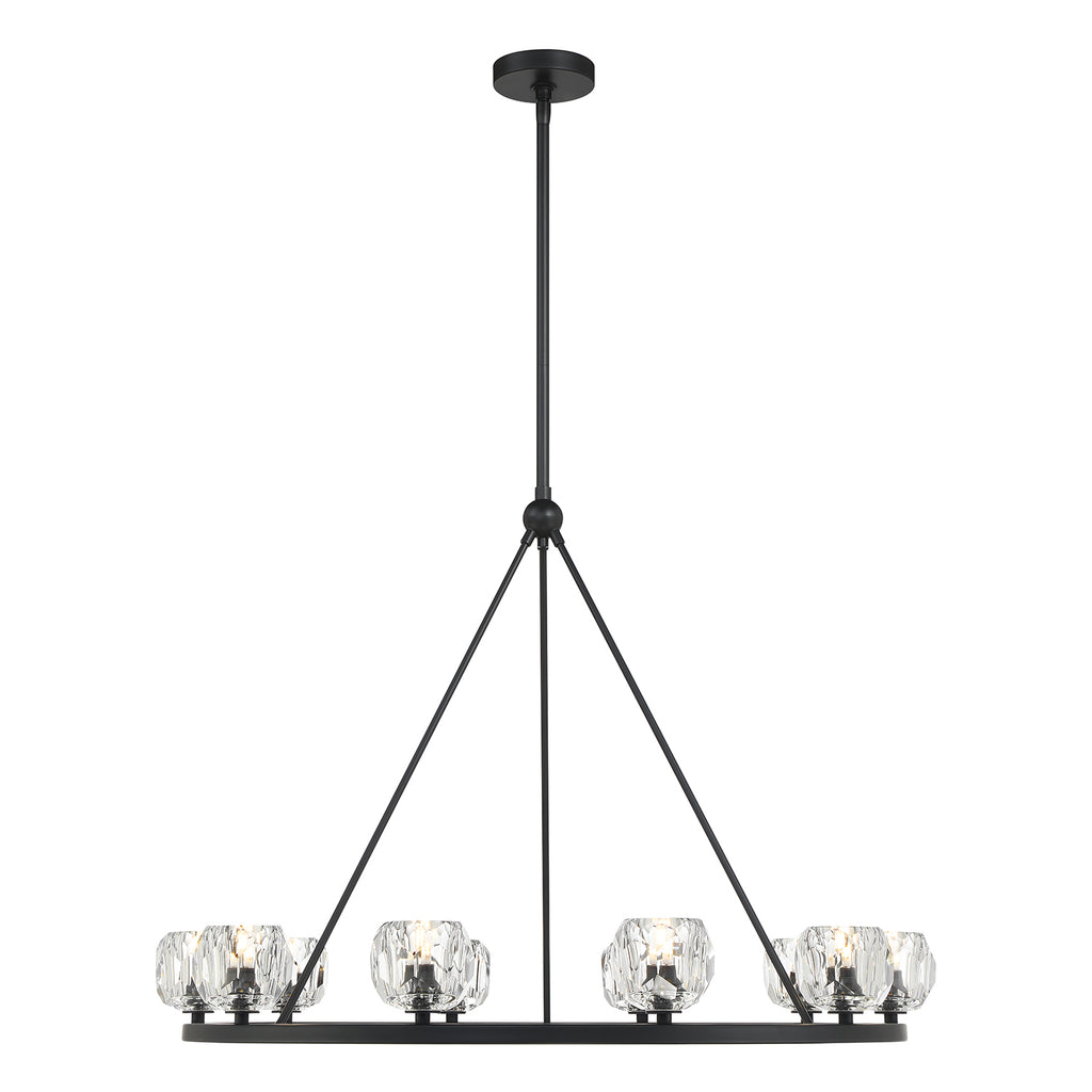 Aragon 10 Light Matte Black Chandelier Chandelier Crystorama