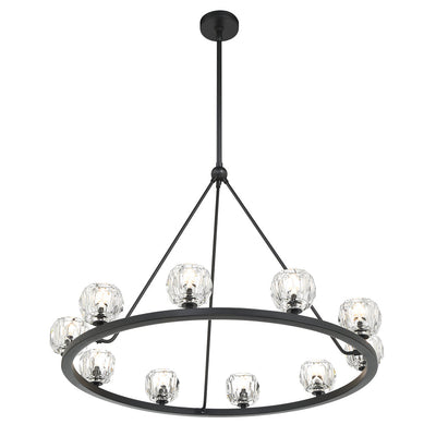 Aragon 10 Light Matte Black Chandelier Chandelier Crystorama