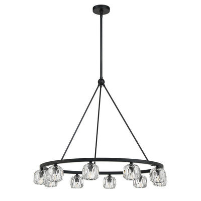 Aragon 10 Light Matte Black Chandelier Chandelier Crystorama