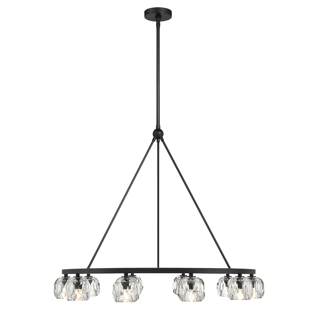 Aragon 10 Light Matte Black Chandelier Chandelier Crystorama