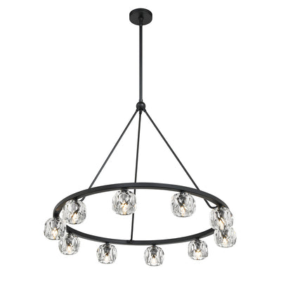 Aragon 10 Light Matte Black Chandelier Chandelier Crystorama