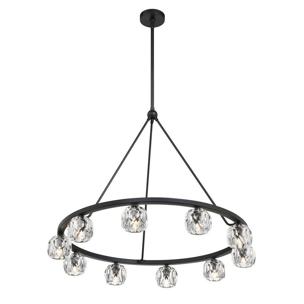 Aragon 10 Light Matte Black Chandelier Chandelier Crystorama