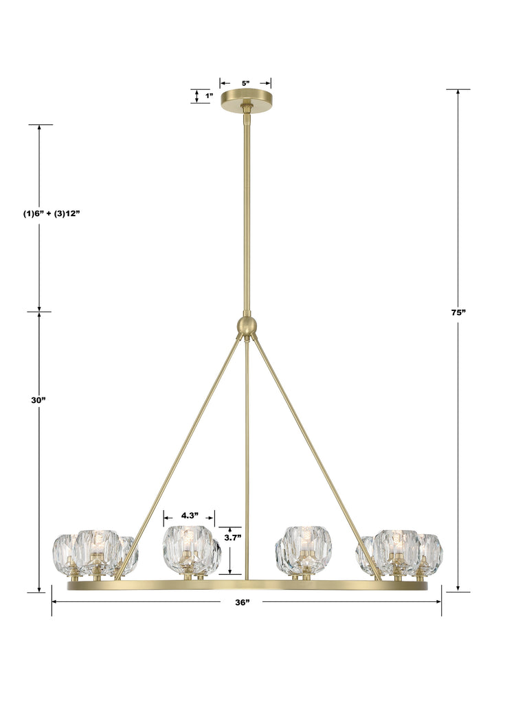 Aragon 10 Light Soft Brass Chandelier Chandelier Crystorama