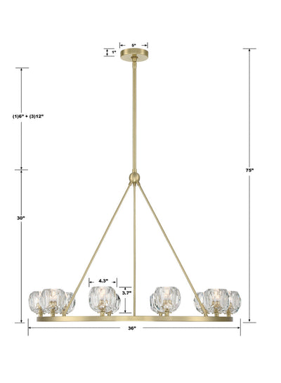 Aragon 10 Light Soft Brass Chandelier Chandelier Crystorama