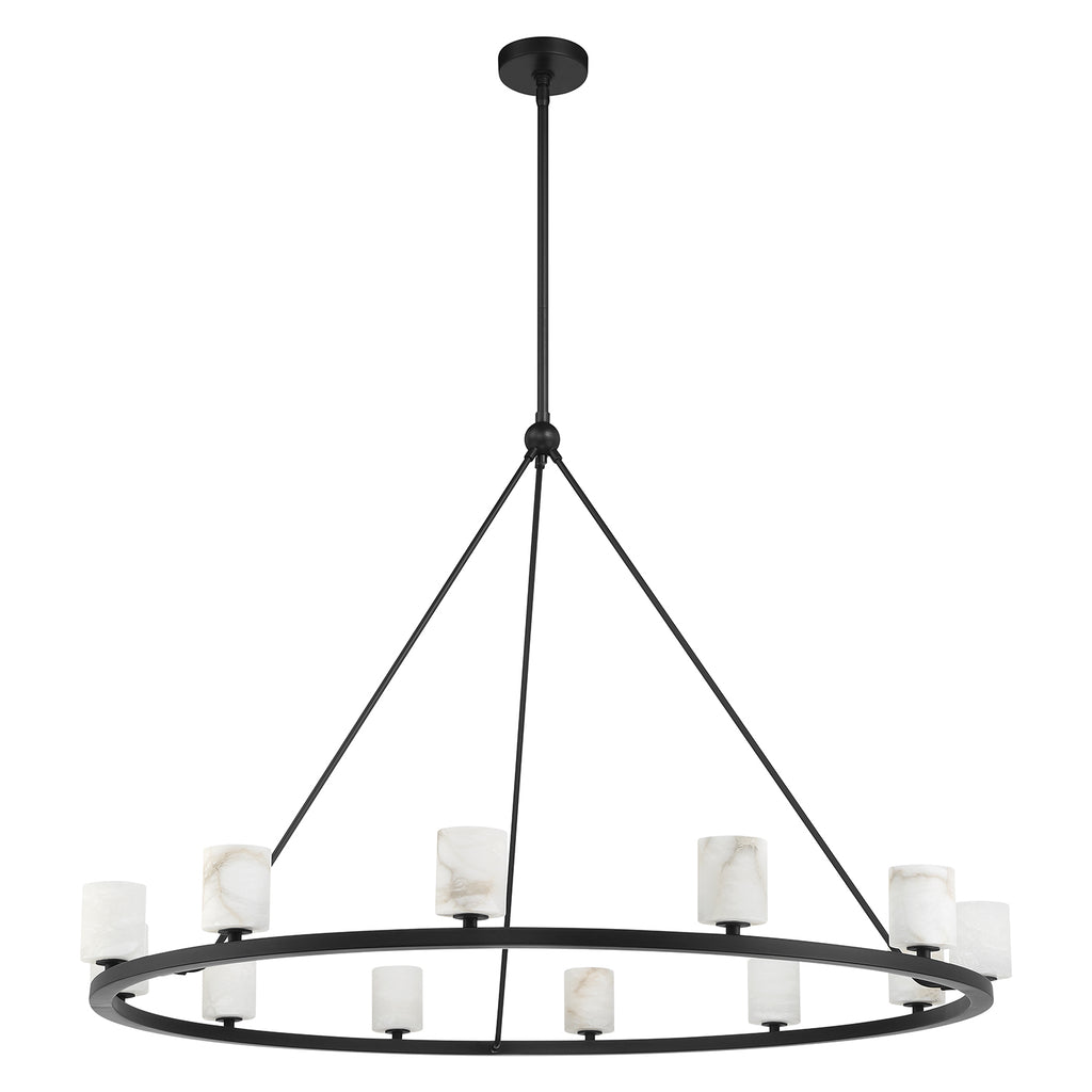 Aragon 12 Light Matte Black Chandelier Chandelier Crystorama