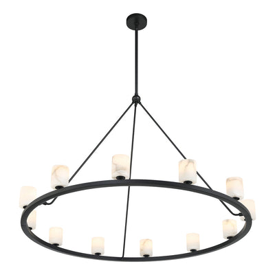 Aragon 12 Light Matte Black Chandelier Chandelier Crystorama