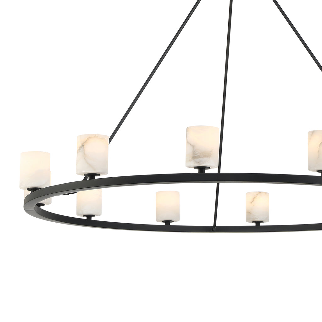 Aragon 12 Light Matte Black Chandelier Chandelier Crystorama