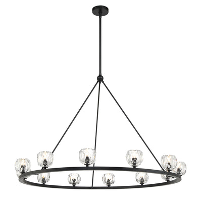 Aragon 12 Light Matte Black Chandelier Chandelier Crystorama