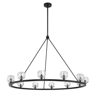 Aragon 12 Light Matte Black Chandelier Chandelier Crystorama