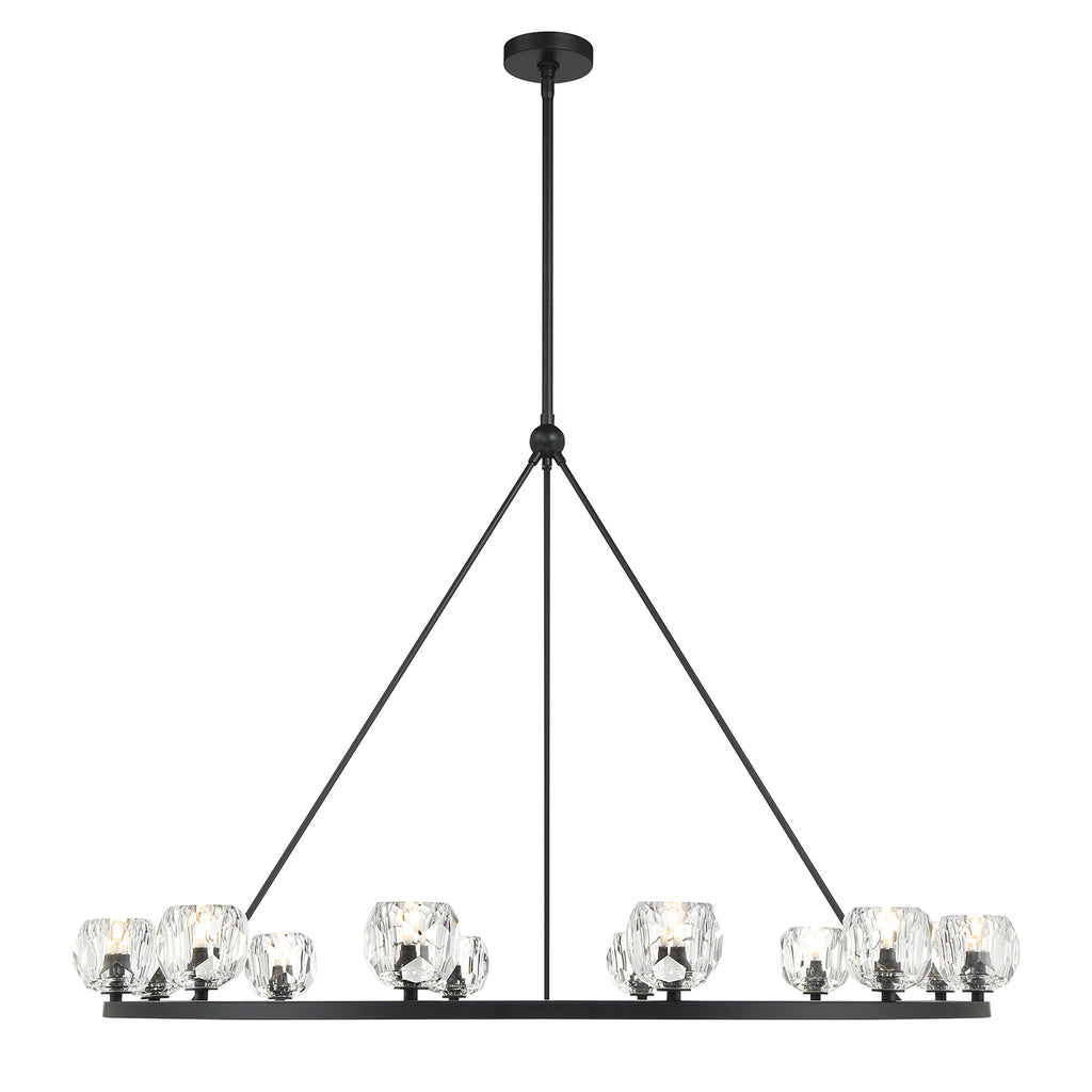 Aragon 12 Light Matte Black Chandelier Chandelier Crystorama