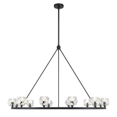 Aragon 12 Light Matte Black Chandelier Chandelier Crystorama