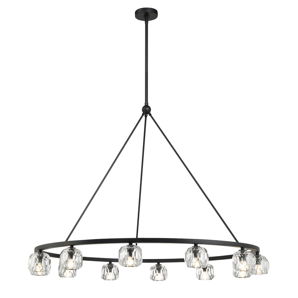 Aragon 12 Light Matte Black Chandelier Chandelier Crystorama