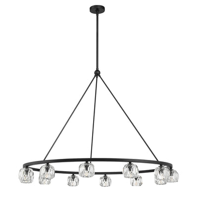 Aragon 12 Light Matte Black Chandelier Chandelier Crystorama