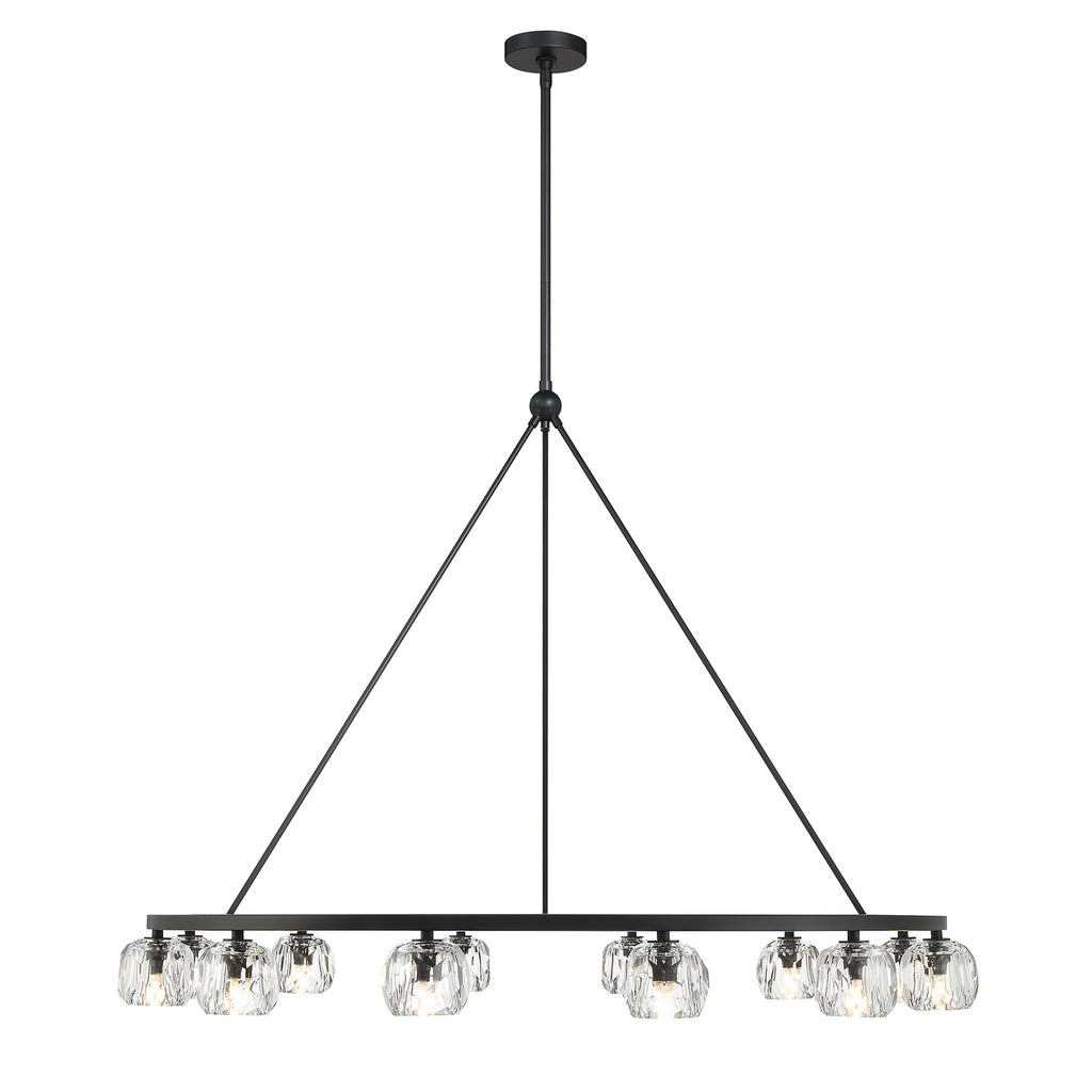 Aragon 12 Light Matte Black Chandelier Chandelier Crystorama