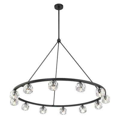 Aragon 12 Light Matte Black Chandelier Chandelier Crystorama