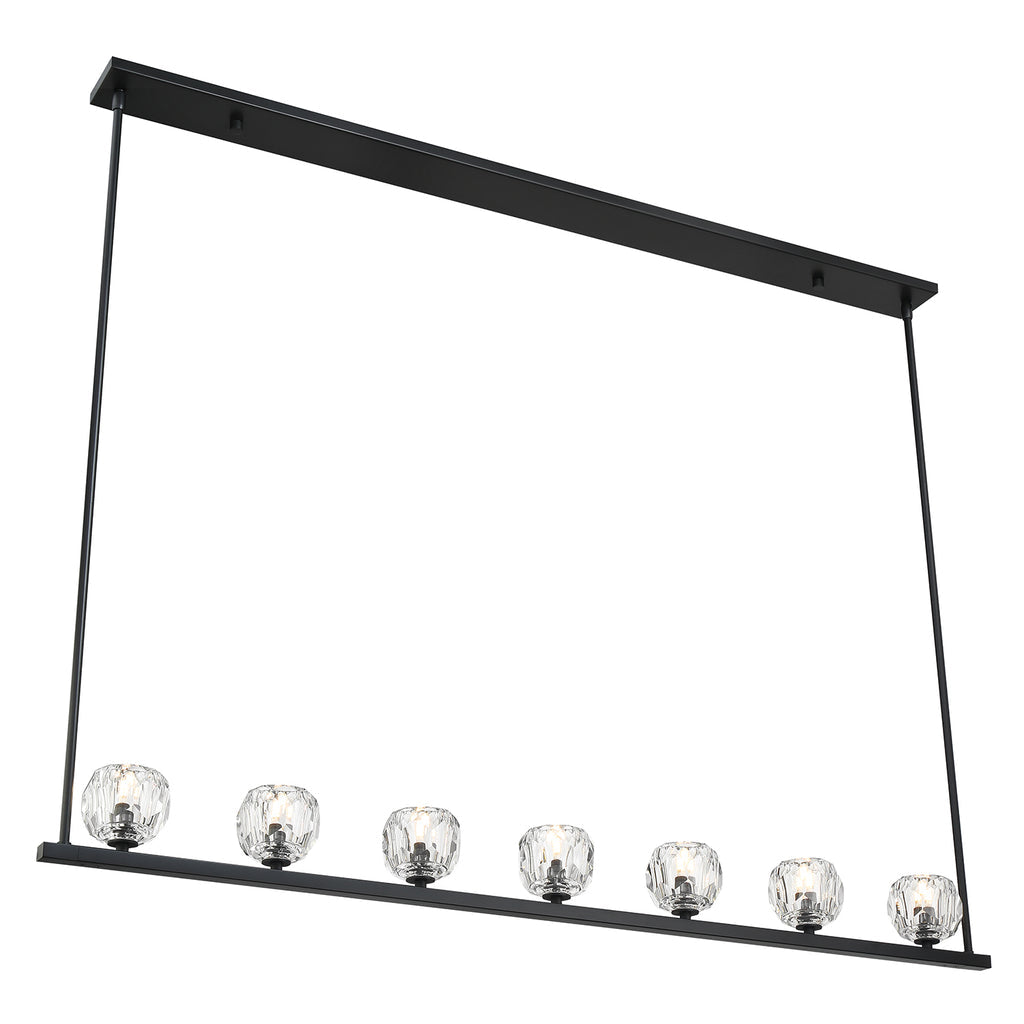 Aragon 7 Light Matte Black Chandelier Chandelier Crystorama