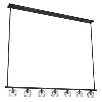 Aragon 7 Light Matte Black Chandelier Chandelier Crystorama