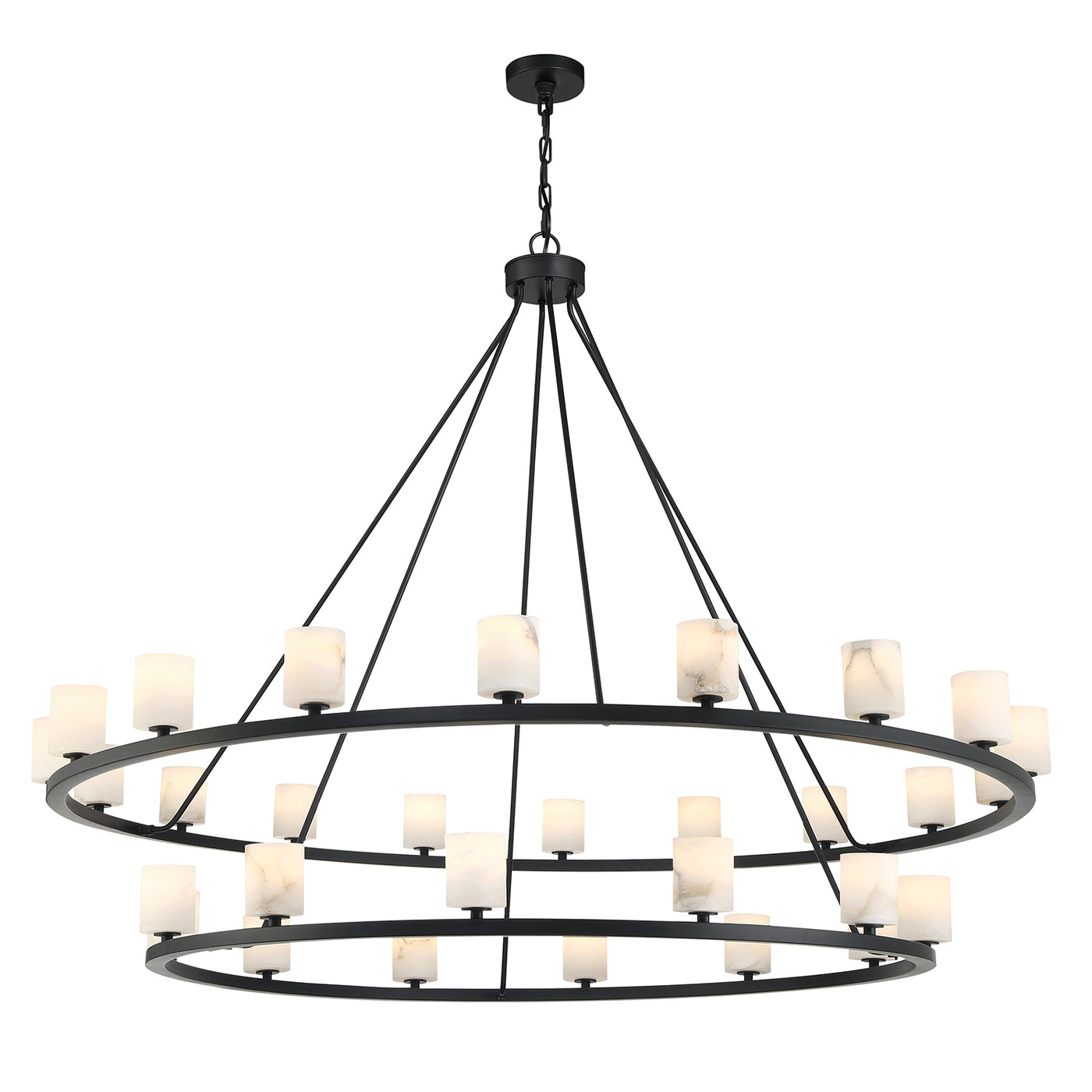 Aragon 30 Light Matte Black Chandelier Chandelier Crystorama