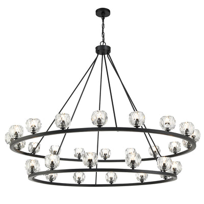 Aragon 30 Light Matte Black Chandelier Chandelier Crystorama