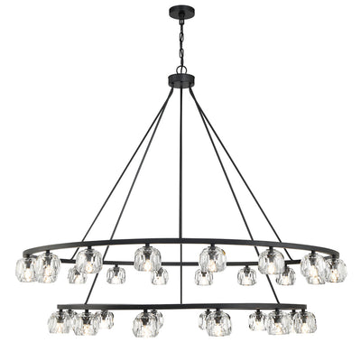 Aragon 30 Light Matte Black Chandelier Chandelier Crystorama