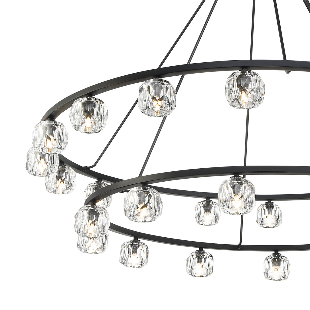 Aragon 30 Light Matte Black Chandelier Chandelier Crystorama