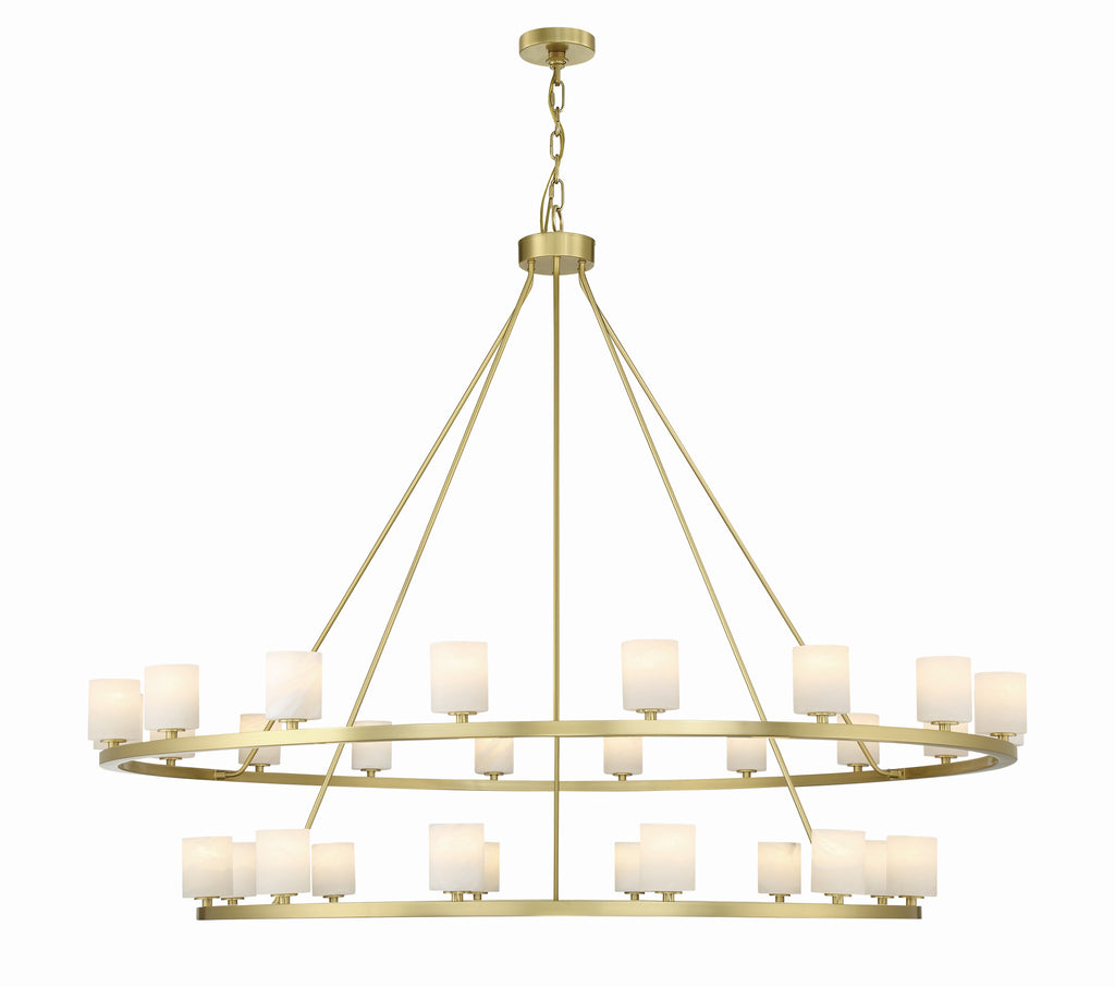 Aragon 30 Light Soft Brass Chandelier Chandelier Crystorama