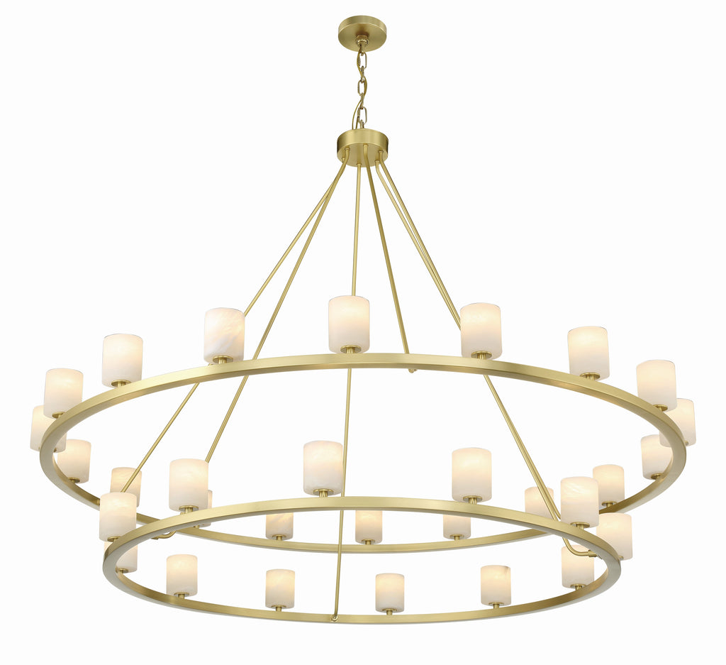 Aragon 30 Light Soft Brass Chandelier Chandelier Crystorama