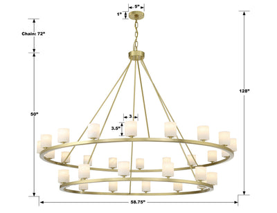 Aragon 30 Light Soft Brass Chandelier Chandelier Crystorama