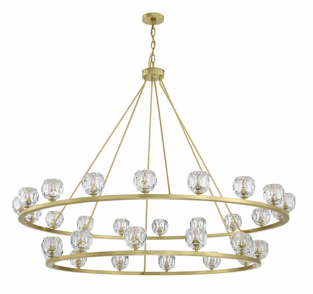 Aragon 30 Light Soft Brass Chandelier Chandelier Crystorama